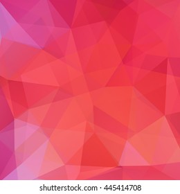 Abstract geometric style background with red, pink triangles.   Vector illustration