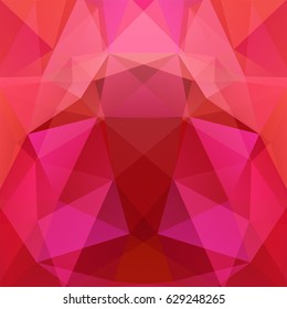 Abstract geometric style background. Red, pink colors. Vector illustration