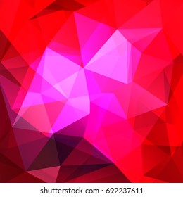 Abstract geometric style background. Red, pink colors. Vector illustration