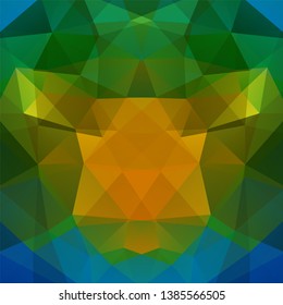 Abstract geometric style background. Yellow, green, blue colors. Vector illustration