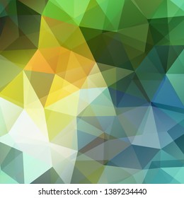 Abstract geometric style background. Yellow, green, blue colors. Vector illustration
