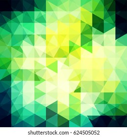 Abstract geometric style  background.  Yellow, green colors. Vector illustration