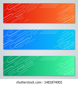 Abstract geometric style banners vector templates collection. Modern trendy gradient background