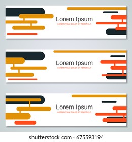 Abstract geometric style banners vector templates collection