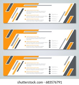 Abstract geometric style banners vector templates collection
