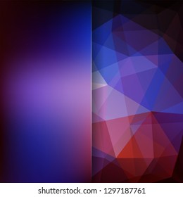 Abstract geometric style blue background. Purple  business background Blur background with glass. Vector illustration