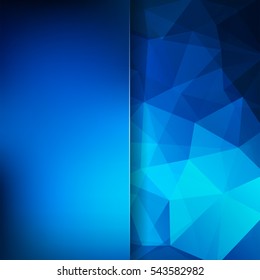 Abstract geometric style blue background. Blur background with glass. Vector illustration