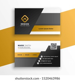 abstract geometric style business card design template. Information and QR code in the card is fake and for display only