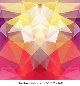 Abstract geometric style colorful background. Vector illustration. Yellow, red, orange colors
