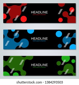 Abstract geometric style colorful banners vector templates collection