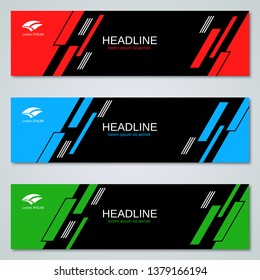 Abstract geometric style colorful web banners vector templates collection