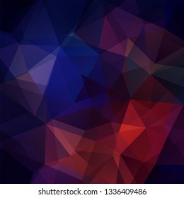 Abstract geometric style dark background. Blue, orange colors. Vector illustration