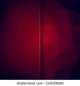 Abstract geometric style dark red background. Red business background Blur background with glass. Vector illustration