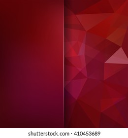 Abstract geometric style dark red background. Brown business background  Blur background with glass. Vector illustration
