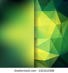 Abstract geometric style green background. Blur background with glass. Vector illustration