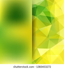 Abstract geometric style green background. Blur background with glass. Vector illustration