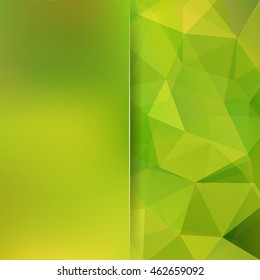 Abstract geometric style green background. Blur background with glass. Vector illustration