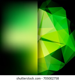 Abstract geometric style green background. Dark green business background Blur background with glass. Vector illustration