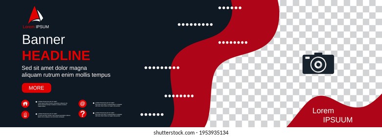 Abstract geometric style horizontal banner, social media cover, booklet, coupon vector design template