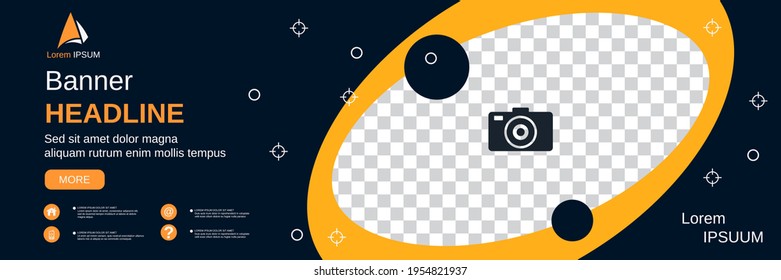 Abstract geometric style horizontal banner, social media cover, booklet, coupon vector design template