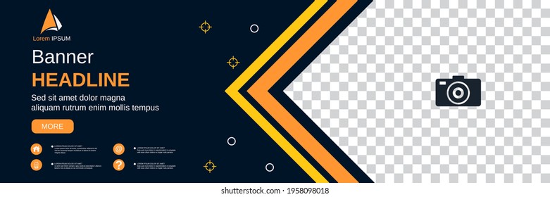 Abstract geometric style horizontal banner, social media cover, booklet, coupon vector design template