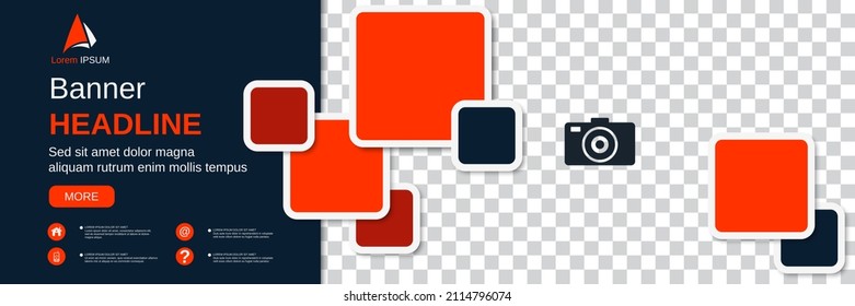 Abstract geometric style horizontal banner, social media cover, booklet, coupon vector design template