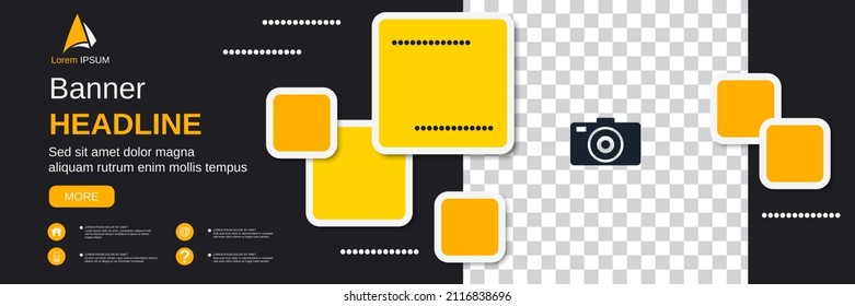 Resumen de estilo geométrico Banner horizontal, volante, portada de medios sociales, folleto, plantilla de diseño de vectores de cupón