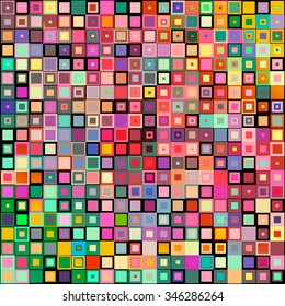 Abstract geometric style mosaic background with colorful square design concept