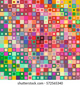 Abstract geometric style mosaic background with colorful square design concept