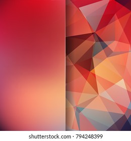 Abstract geometric style orange background. Blur background with glass. Vector illustration