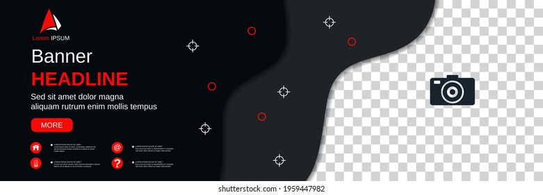 Abstract geometric style paper cut horizontal banner, social media cover, booklet, coupon vector design template