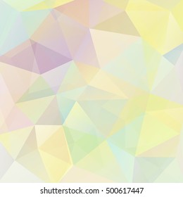 Abstract geometric style pastel background. Vector illustration. Yellow, green, pink colors