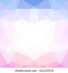 Abstract geometric style pastel background.  Pink, white, blue colors. Vector illustration