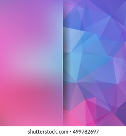 Abstract geometric style pink  background.  Blue business background  Blur background with glass. Vector illustration