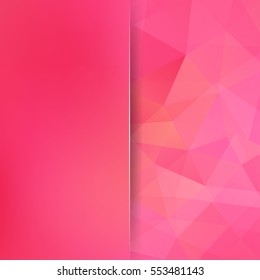 Abstract geometric style pink background.  Blur background with glass. Vector illustration