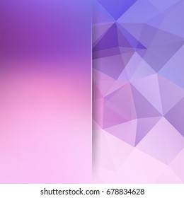 Abstract geometric style pink background. Blur background with glass. Vector illustration