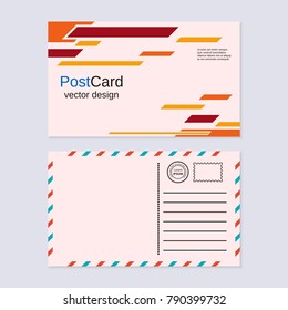 Abstract geometric style postcard vector design template