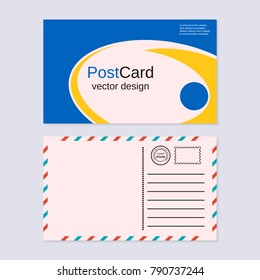 Abstract geometric style postcard vector design template