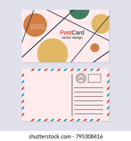 Abstract geometric style postcard vector design template