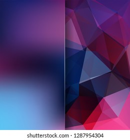 Abstract geometric style purple background. Blue business background Blur background with glass. Vector illustration