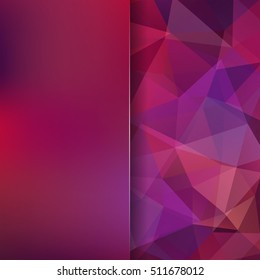 Abstract geometric style purple background.  Blur background with glass. Vector illustration