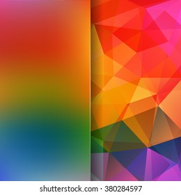 Abstract geometric style rainbow-colored background.  Colorful business background  Blur background with glass. Vector illustration