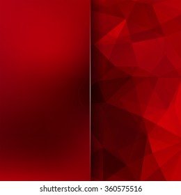 Abstract geometric style red background.  Red business background  Blur background with glass. Vector illustration