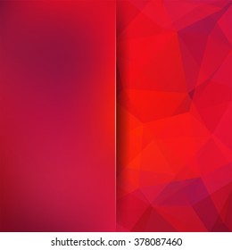 Abstract geometric style red background.  Red business background  Blur background with glass. Vector illustration