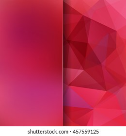 Abstract geometric style red background.  Blur background with glass. Vector illustration
