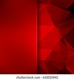 Abstract geometric style red background.   Blur background with glass. Vector illustration