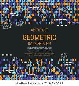 Abstract geometric style vector background. Square flyer, card, coupon design template