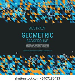Abstract geometric style vector background. Square flyer, card, coupon design template