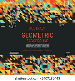 Abstract geometric style vector background. Square flyer, card, coupon design template