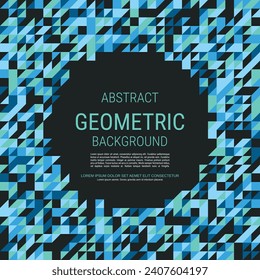 Abstract geometric style vector background. Square flyer, card, coupon design template
